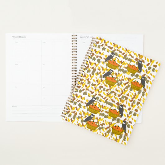 Autumn Owl Pumpkin Basket Planner and Agenda   プランナー手帳 (ディスプレー)