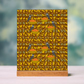 Autumn Owl Pumpkin Pattern Acrylic Sign Decor アクリルサイン (ニュートラル)