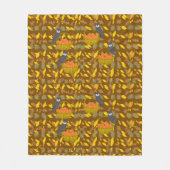 Autumn Owl Pumpkin Pattern Fleece Blanket	 フリースブランケット (正面)