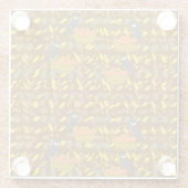 Autumn Owl Pumpkin Pattern Glass Coaster	 ガラスコースター (裏面)