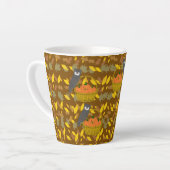 Autumn Owl Pumpkin Pattern Latte Mug	 カフェラテマグ (左アングル)