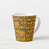 Autumn Owl Pumpkin Pattern Latte Mug	 カフェラテマグ (右アングル)