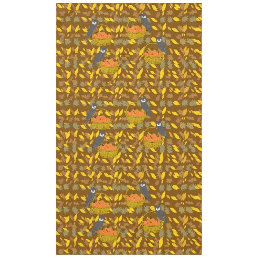 Autumn Owl Pumpkin Pattern Tablecloth Harvest	 テーブルクロス (正面)