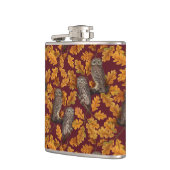 Autumn owls on dark red フラスク (左)