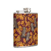 Autumn owls on dark red フラスク (右)