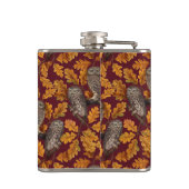 Autumn owls on dark red フラスク (裏面)