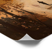 Autumn Park Path Poster  Bridge, Pond, Literary ポスター (角)