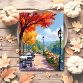 Autumn Park Stroll Watercolor Fall Foliage ポストカード