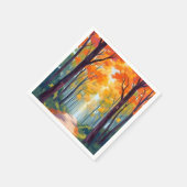 Autumn Path Fall Foliage Painting スタンダードカクテルナプキン (角)