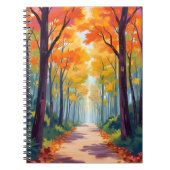 Autumn Path Fall Foliage Painting ノートブック (正面)