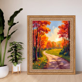 Autumn Path | Red Foliage Nature Landscape ポスター