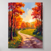 Autumn Path | Red Foliage Nature Landscape ポスター (正面)