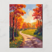 Autumn Path | Red Foliage Nature Landscape ポストカード (正面)
