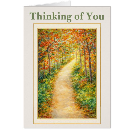 Autumn Path Thinking of You Sympathy Card (正面)