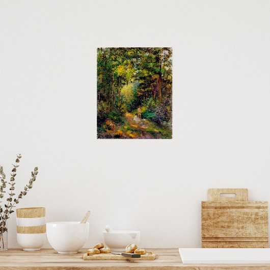 Autumn Path Through the Woods, Camille Pissarro ポスター (キッチン)