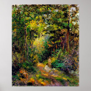 Autumn Path Through the Woods, Camille Pissarro ポスター