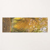 Autumn path with yellow trees and fallen leaves ヨガマット (正面(横))