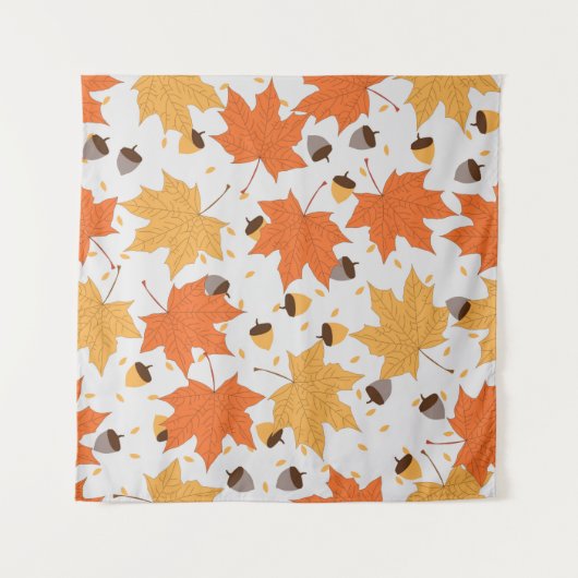 autumn pattern vintage seamless pattern タペストリー (正面(横))