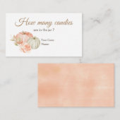 Autumn Peach Green Pumpkin Guess How Many Sweets エンクロージャーカード (正面/裏面)