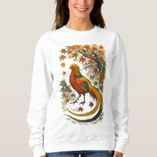 【Autumn Phoenix Bird Long Sleeve T-Shirt】 スウェットシャツ (正面)