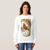 【Autumn Phoenix Bird Long Sleeve T-Shirt】 スウェットシャツ (正面フル)