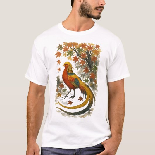 【Autumn Phoenix Japanese Art T-Shirt】 Tシャツ (正面)