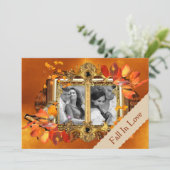 Autumn Photo日付の保存 招待状 (スタンド正面)
