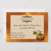 Autumn Photo日付の保存 招待状 (裏面)