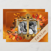 Autumn Photo日付の保存 招待状 (正面/裏面)