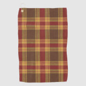 Autumn Plaid Faux Fabric Golf Towel  ゴルフタオル (正面)