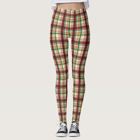 Autumn Plaid Pattern  レギンス (正面)