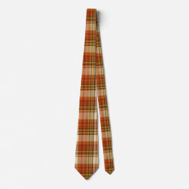 Autumn Plaid  Warm Orange & Rust  ネクタイ