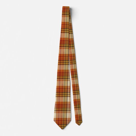 Autumn Plaid  Warm Orange & Rust  ネクタイ (正面)