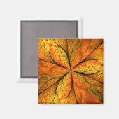 Autumn Plant, Modern Abstract Fractal Art Leaf マグネット (正面/裏面)