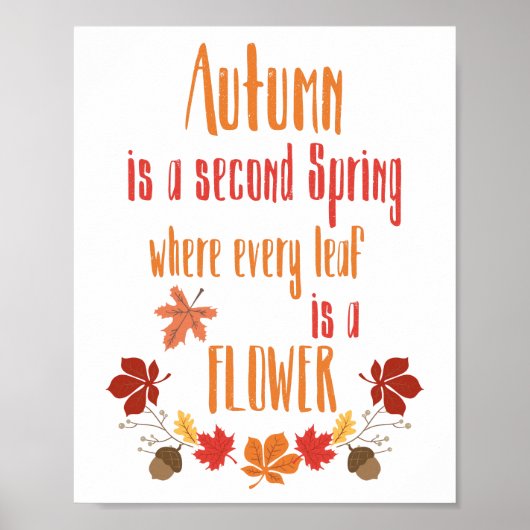 Autumn Poem // Cute Seasonal Autumn Decor Poster ポスター (正面)