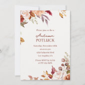 Autumn Potluck へのご招待 | 水彩画の秋 招待状 (正面)