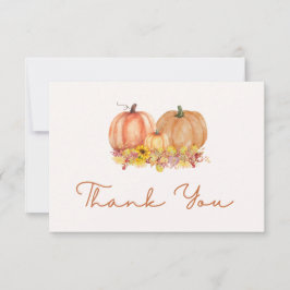 Autumn Pumpkin Baby Shower Thank You Card – Boho サンキューカード