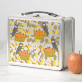 Autumn Pumpkin Back To School Kids Lunch Box メタルランチボックス (インサイチュ)