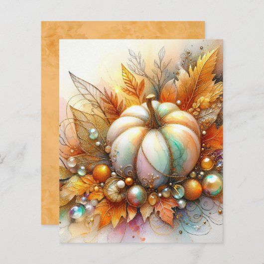 Autumn Pumpkin & Baubles Scrapbook Paper (正面/裏面)