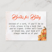Autumn Pumpkin Books for Baby Card Baby Shower エンクロージャーカード (正面)