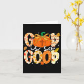 Autumn Pumpkin Christian Thanksgiving Faith God Is カード (黄色い花)