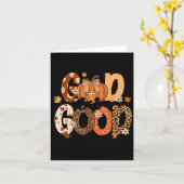 Autumn Pumpkin Christian Thanksgiving Faith God Is カード (黄色い花)