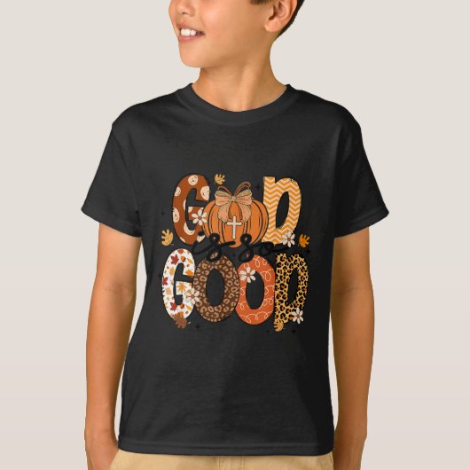 Autumn Pumpkin Christian Thanksgiving Faith God Is Tシャツ (正面)