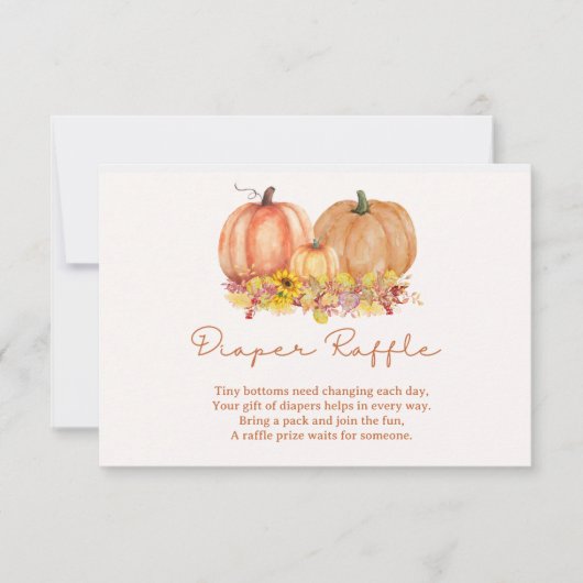 Autumn Pumpkin Diaper Raffle Card – Boho Fall サンキューカード (正面)