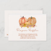 Autumn Pumpkin Diaper Raffle Card – Boho Fall サンキューカード (正面/裏面)