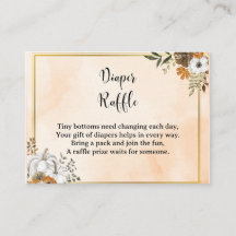 Autumn Pumpkin Diaper Raffle Card – Fall