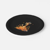 Autumn Pumpkin Fall Giraffe Thanksgiving Womens Me ペーパープレート (アングル)