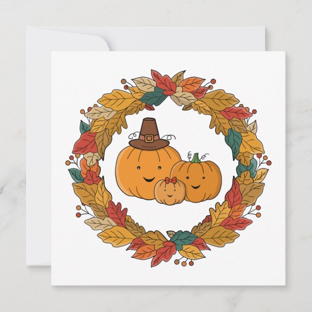 Autumn Pumpkin Family Wreath (正面)