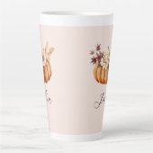 Autumn Pumpkin Latte Mug | Cozy Rustic Gift Her カフェラテマグ (正面)
