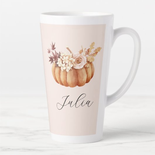Autumn Pumpkin Latte Mug | Cozy Rustic Gift Her カフェラテマグ (右)
